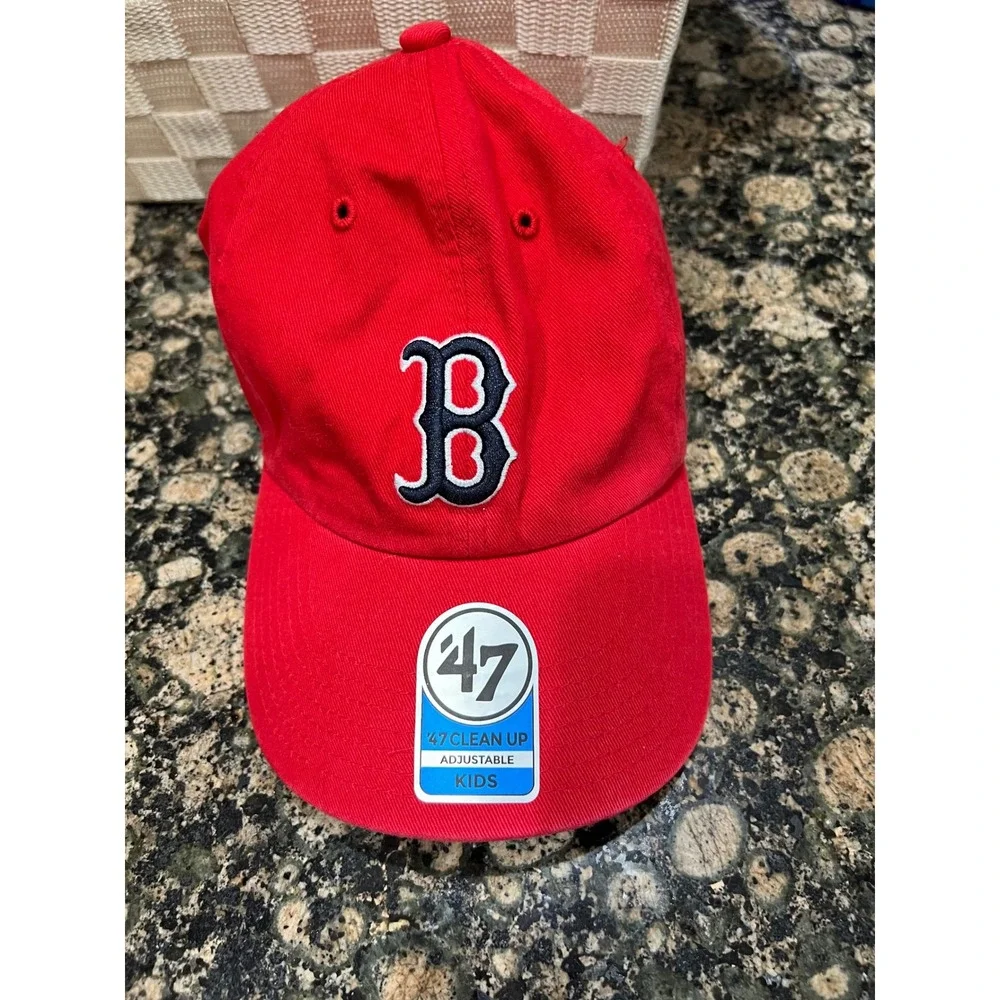 47 Brand Boston Red Sox Kids Clean Up Hat Red Adjustable B-RGW02GWS-RD MLB Cap